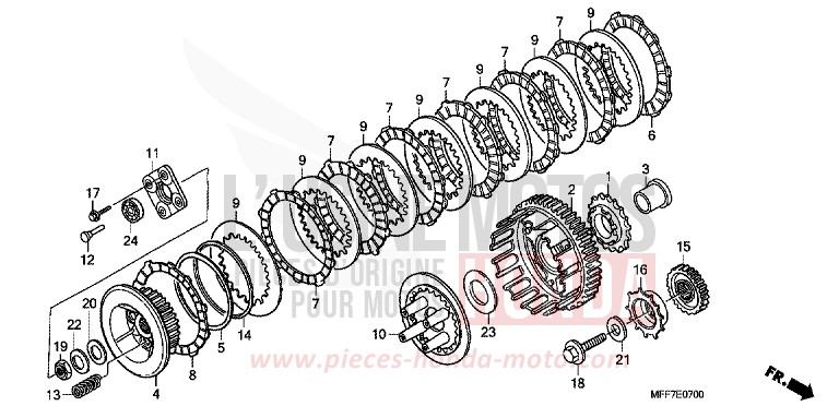 CLUTCH for TRANSALP ABS MOODY BLUE METALLIC (PB296) from 2008